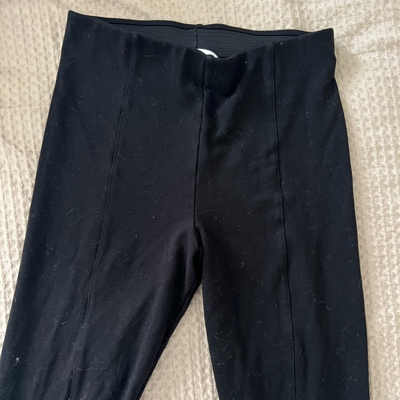 H&M | Black Ankle Zip Stretchy Office Pants Front Seam Elastic Waistband - Picture 4 of 6